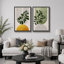 Boho de style Mid-Century moderne, "Bold Bright Yellow & Green Leaves-70115281-70115283