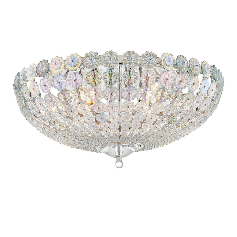 Floral Park 6 Light Semi Flush, Polished Nickel