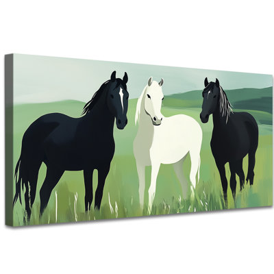 Cheval, art mural cheval majestueux, magnifique impression murale de photos de cheval avec cadre pour le salon, impression élégante de cheval de course pour chambre à coucher, impression sur toile tendue 12 po x 24 po