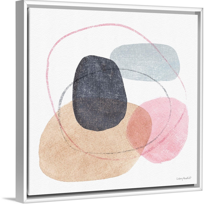 «Think Pink 10» par Lisa Audit - reproduction d'art, H 32 po x l 32 po x P 1,75 po, Toile blanche encadrée