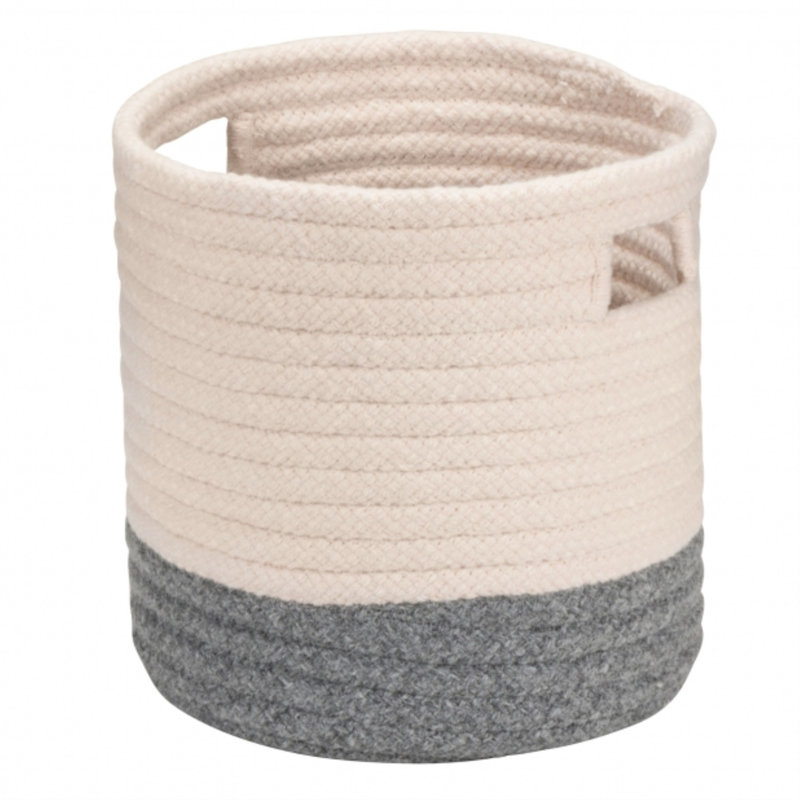 AllModern Fabric Decorative Basket, 16" H x 20" W x 20" D, Grey