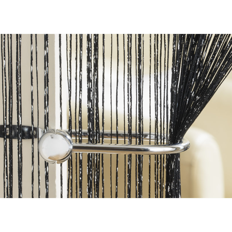 Pam Sheer Curtain Single Panel, Black