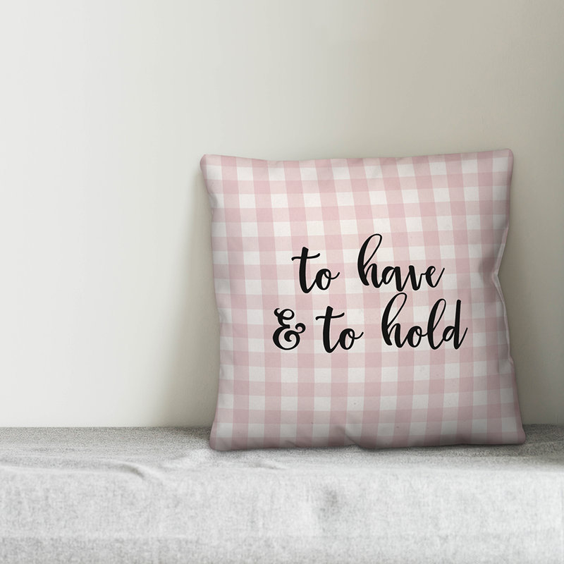 Plaid Throw Pillow, Pink/Black, Pillow Cover