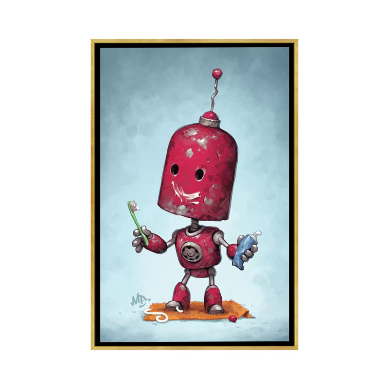 « Brave face » par Matt Dixon-impression, Pas de tapis, Toile encadrée d'or, H 26 po x l 18 po x 1,5 po