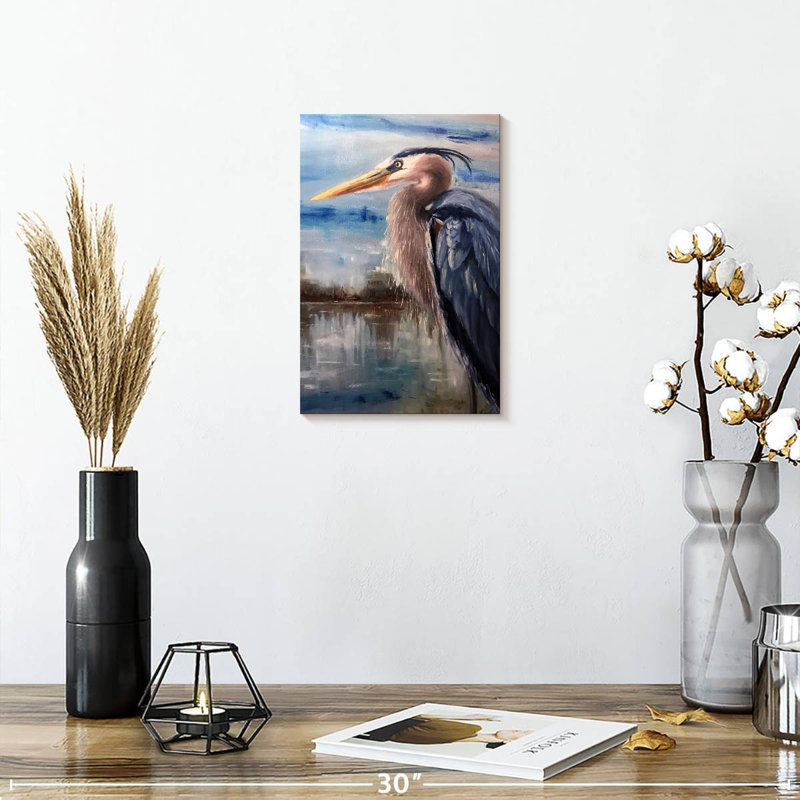 Brampt Resting Great Blue Heron, 12" H x 8" W