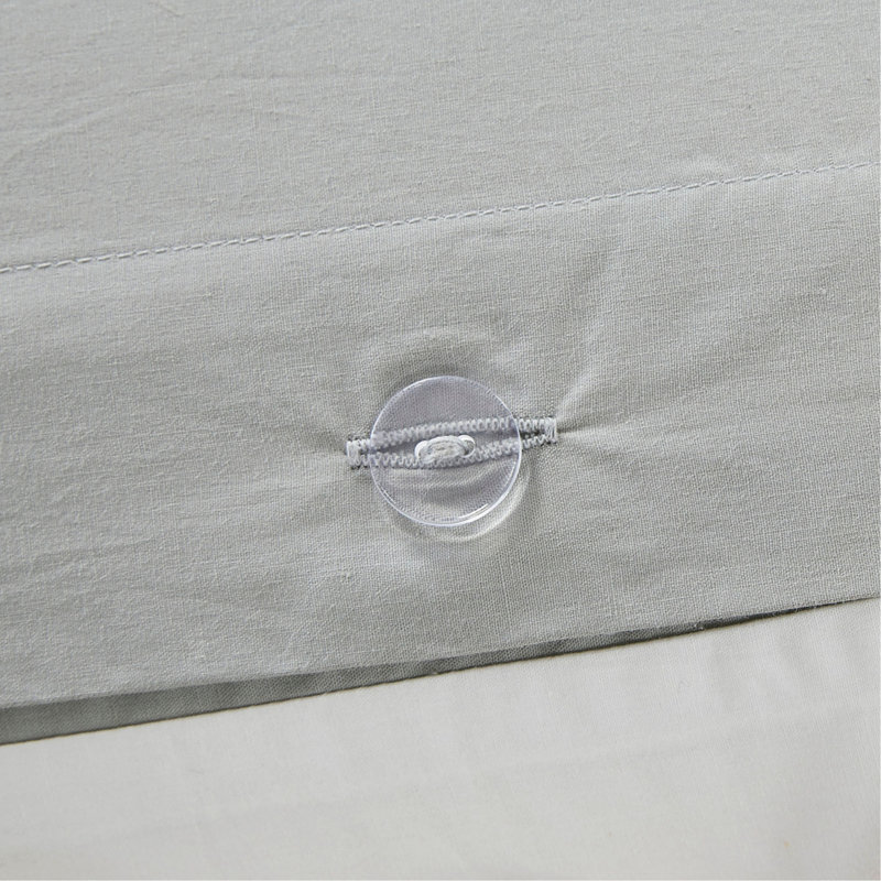 Cotton Printed Duvet Cover Set With Trims