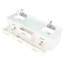 80 po L x P 22 po Meuble-lavabo double blanc avec comptoir en marbre, robinets, robinet à 36 paires