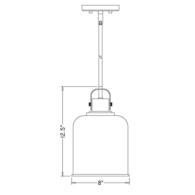 Luminaire suspendu 1 lumière Tyringham, H 93,5 po x l 8 po x P 8 po, Noir mat