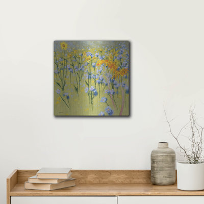 «Joyful In juillet 1» par Shirley Novak, art mural en métal, 12 po x 12 po