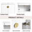 Meuble-lavabo mural 28 po avec lavabo. Armoire 2 portes blanc brillant pour petites salles de bain. Offre un lavabo en céramique distinctif et des poignées en métal. (Monté, élégant-51937979
