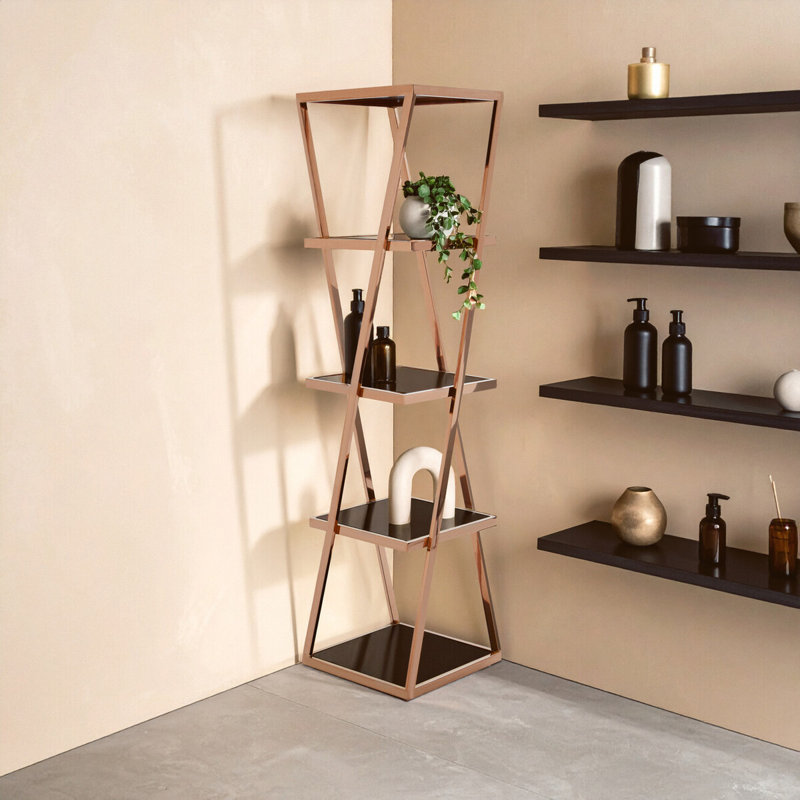 Leyla 180cm H x 45cm W Glass Standard Bookcase