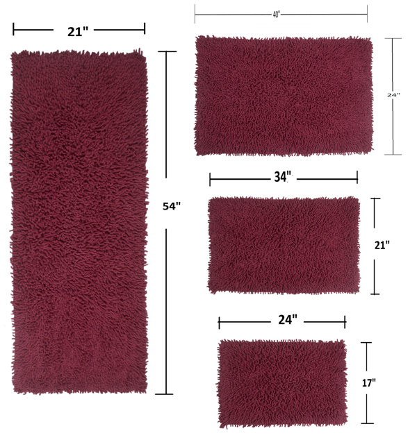 Bolte Jacquard 2 Piece Bath Rug Charlton Home Color: Burgundy, Size: Regular