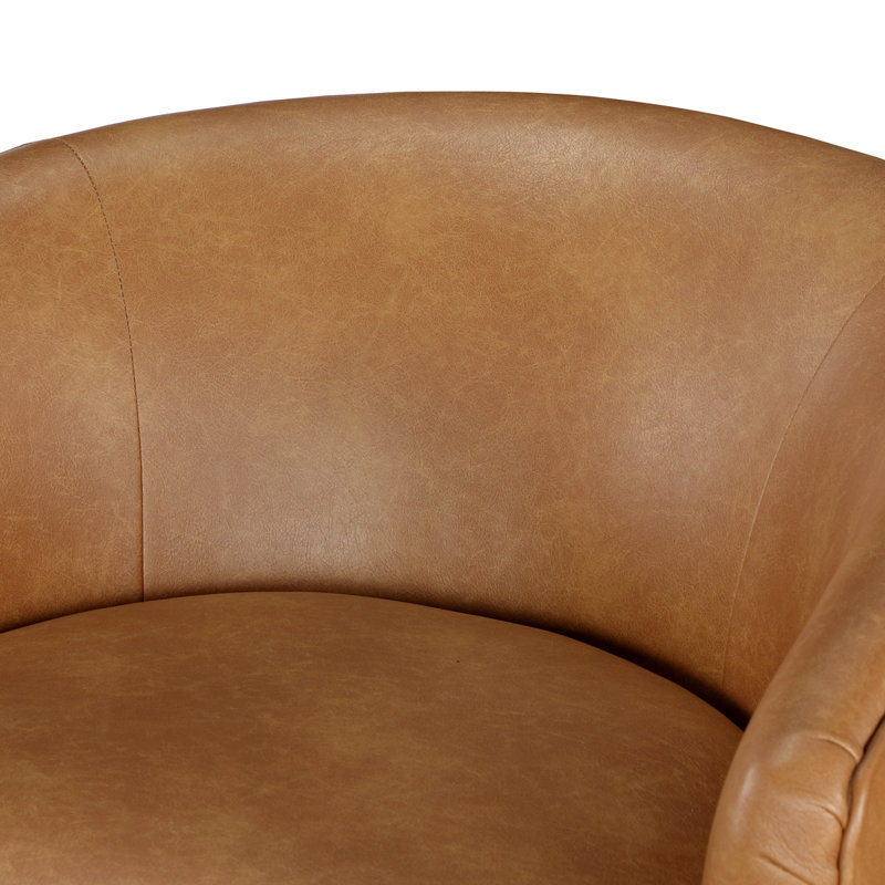 Fauteuil demi-tonneau Maisy, Brun