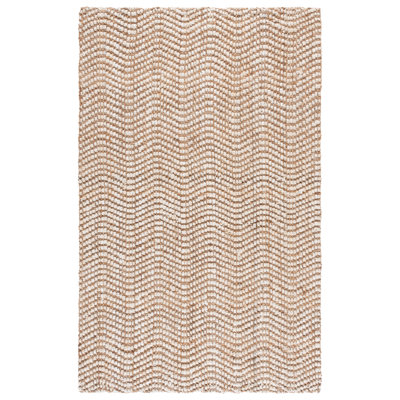 Natural Fiber Handwoven Jute Abstract Rug