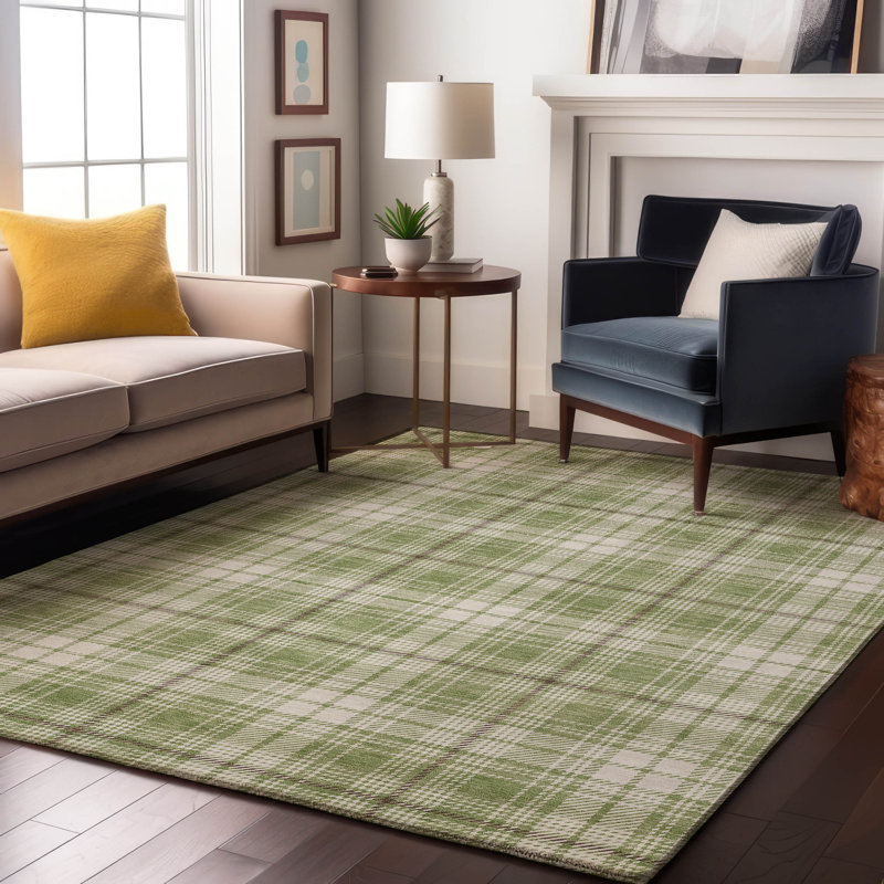 Tapis écossais de qualité supérieure lavable à la machine Lyndhurst AMF993, Rectangle 10 pi x 14 pi