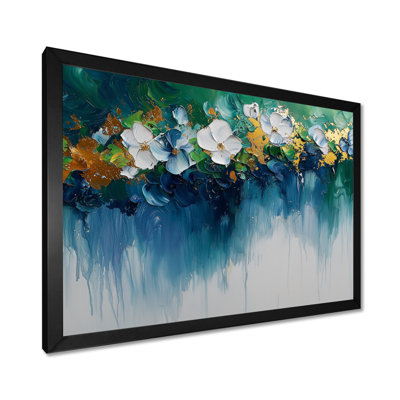 Nuhad Green Neo Expressionism Of Rhythmic Drizzle Flowers I - Neo-Expressionism Wall Art