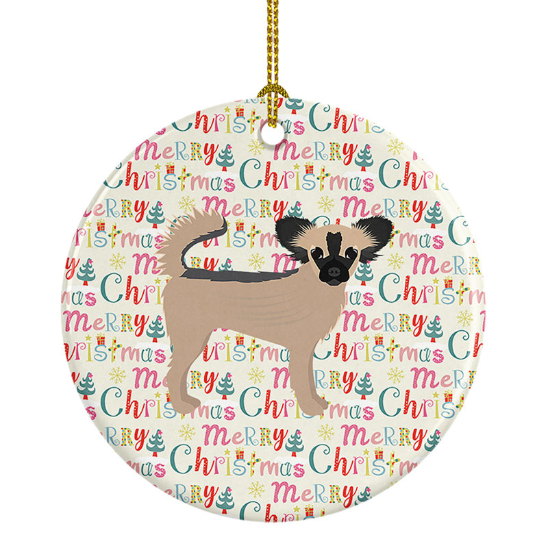 Décoration de Noël suspendue à poil long Chihuahua