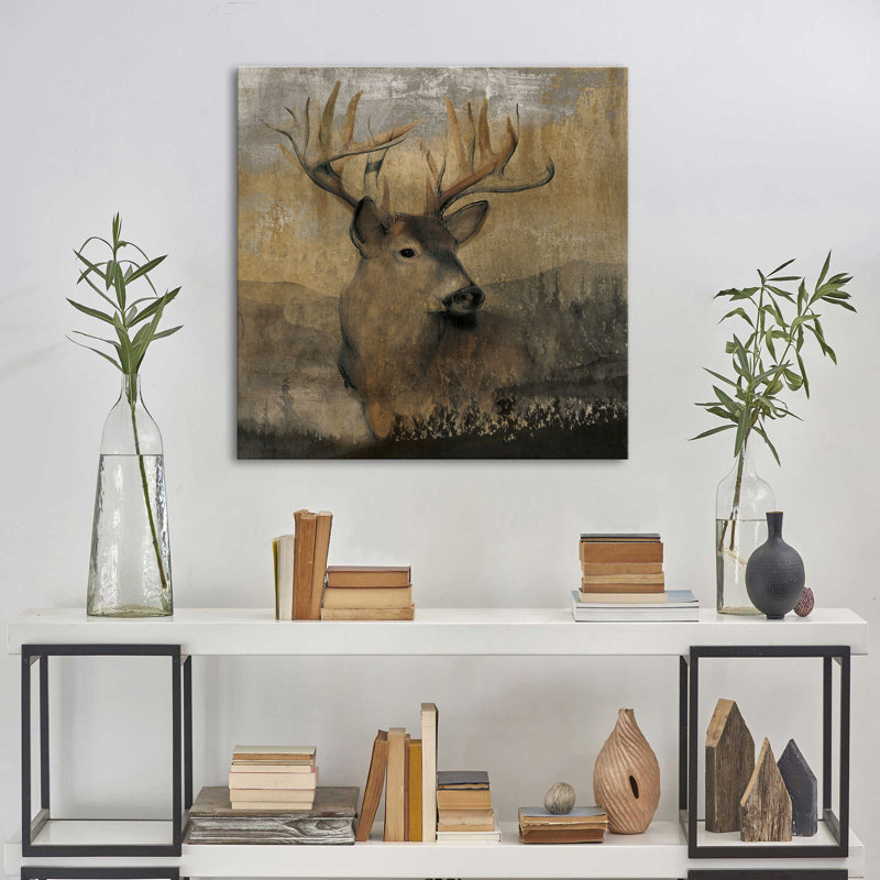 "Forest Deer" par Carol Robinson, reproduction sur toile, H 28 po x l 28 po x P 1,5 po