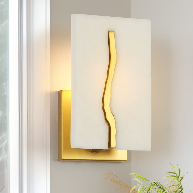 Applique murale 1 lumière pour meuble-lavabo avec motif de marbre