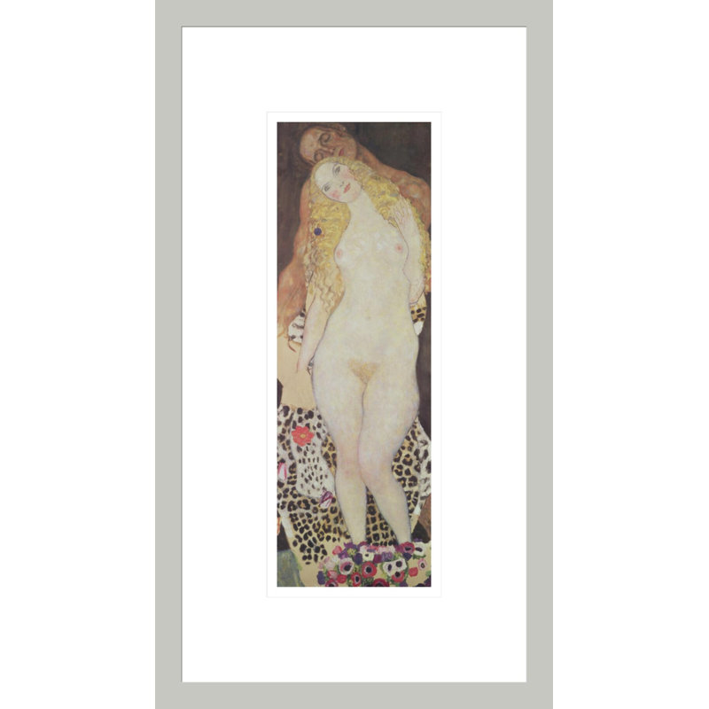 «Adam and Eve» par Gustav Klimt, impression giclée encadrée, 16.75" H x 9.4" W