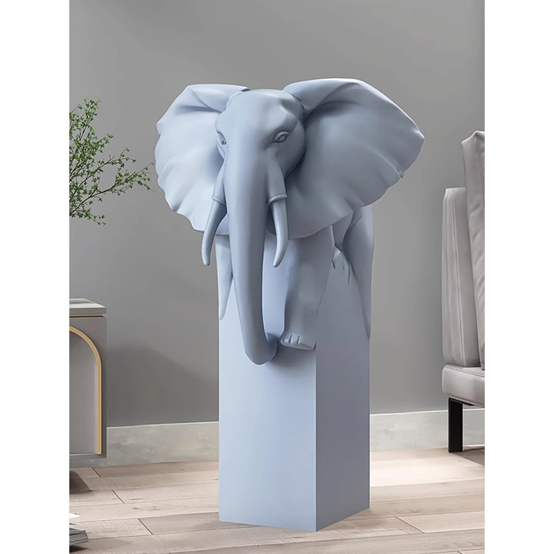 Élément de décoration éléphant moderne minimaliste, Bleu
