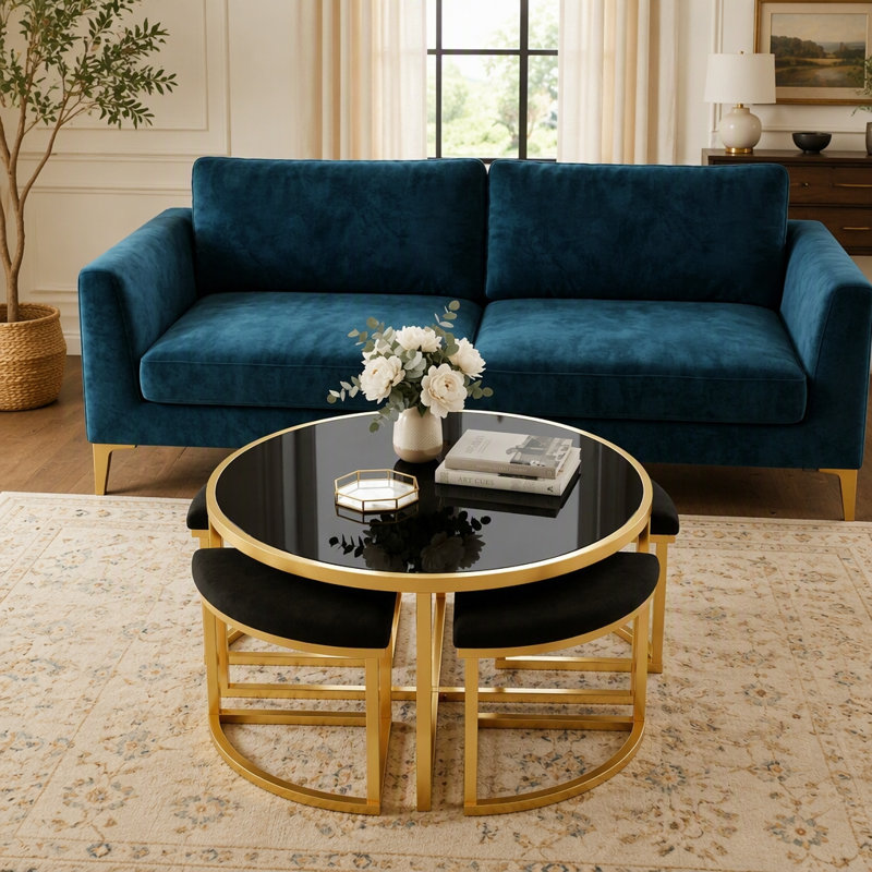 Tempered Glass Top Nesting Coffee Table