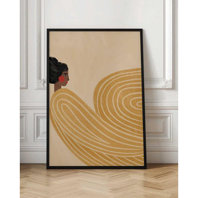 Impression d'art moderne femme figurative - ligne abstraite neutre