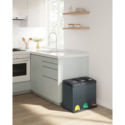 Steel Step On Kitchen Trash Can - 39L