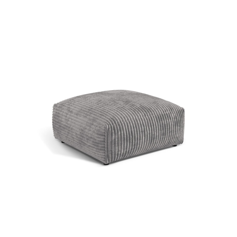 Carlens 106cm Wide Solid Colour Pouffe Ottoman, Light Grey