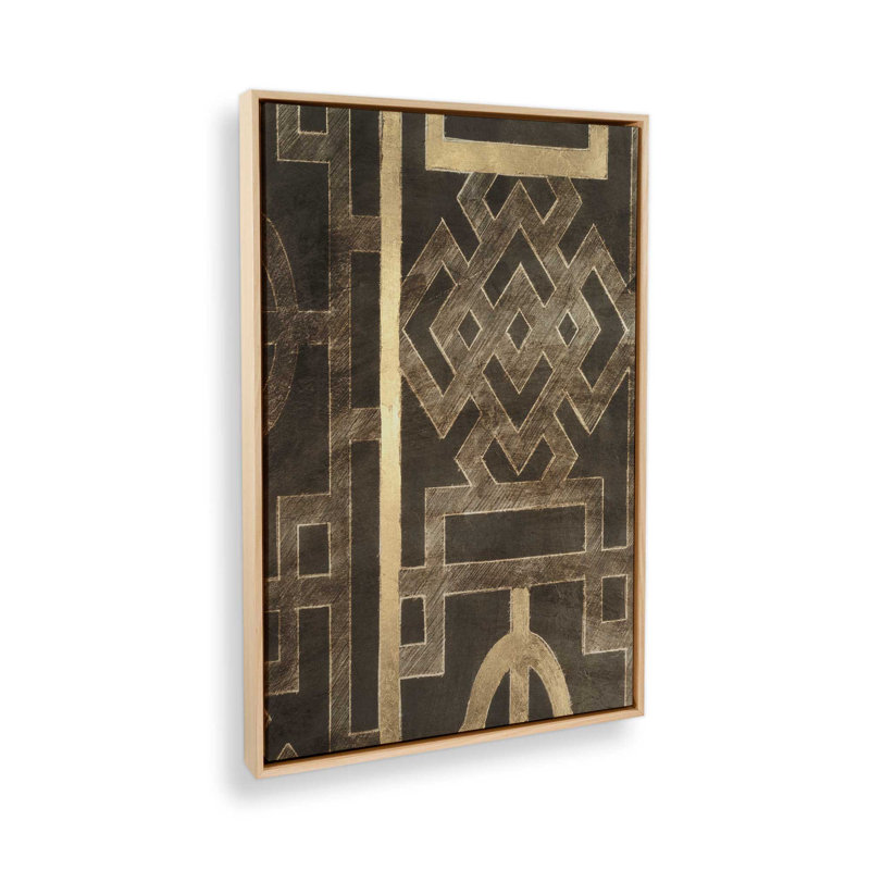 «Trellis Pattern II» par Ethan Harper, reproduction d'art, H 16 po x l 12 po, Tan, Floater Framed Print without Mat Canvas