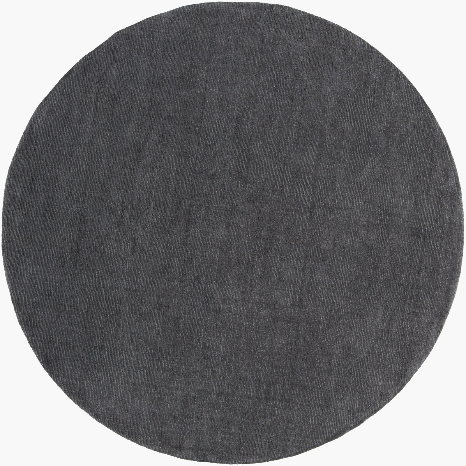 Crowe Charcoal Gray Hand-Woven Wool Rug, Round 6'