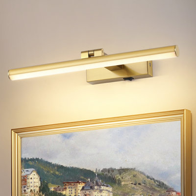 15.8" Dimmable 1 - Light  LED Picture Light with Remote, Battery Powered Wall Mount Light with Adjustable Rod