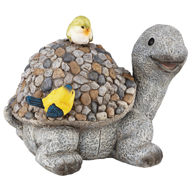 Pebbles the Turtle Garden Statue with Faux Stone Shell
