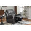 Fauteuil inclinable oscillant standard en daim de 40,75 po de largeur, ardoise
