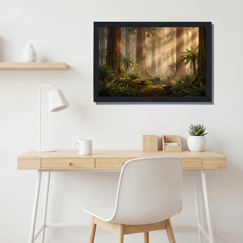 Mystic Forest Sunlight, reproduction d'art sur toile tendue sur toile, ensemble de 1, H 24 po x l 36 po
