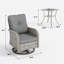 Ensemble de chaises pivotantes d'extérieur 5 pièces avec coussins, repose-pieds et table d'appoint-1619255838