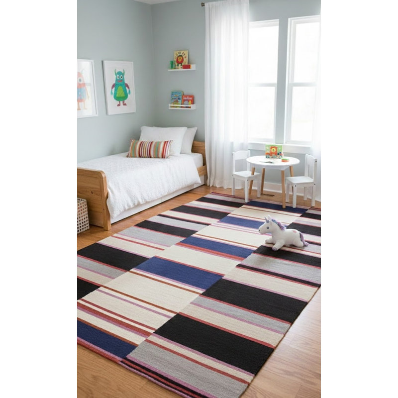 Multicolored Stripes 5X8 Hand-Tufted Modern Rug