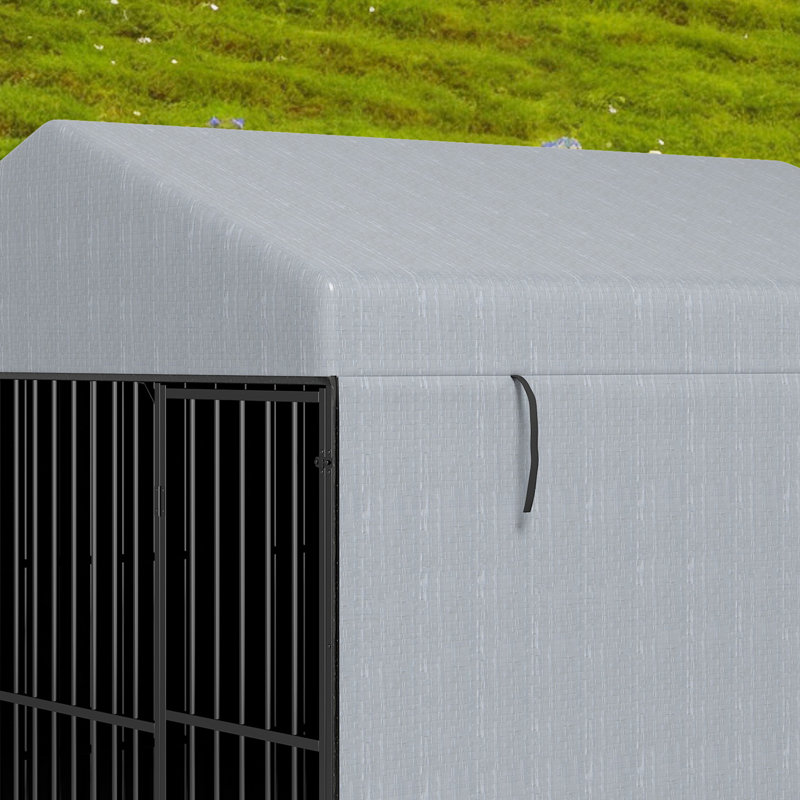 Chenil en métal avec porte 78 po x l 78,7 po x H 76,4 po, H 76,4 po x l 78,7 po x P 78,7 po
