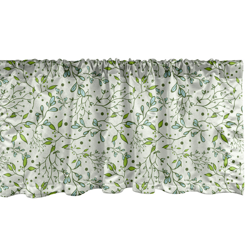 Ensemble de 2 cantonnières Ambesonne Botanical Green Spring, L 42 po x L 18 po