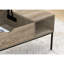 Table basse de 42 po avec plateau relevable, taupe foncé, rectangulaire, métal noir, option de rangement caché, base en métal taupe, dissimulée