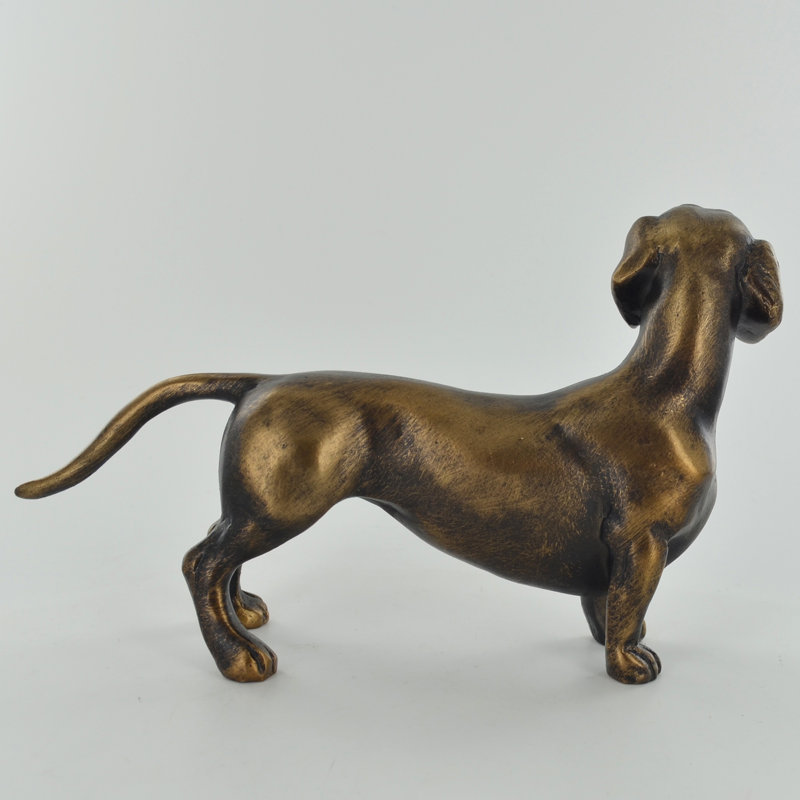 Dachshund Bronze Dog Sculpture Bullrush Figurine