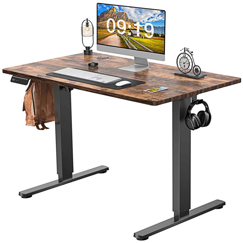 Bureau debout à hauteur ajustable Marther, H 28 po x l 39 po x P 23 po, Brun / noir
