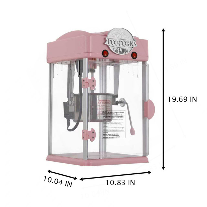 Machine à maïs soufflé de table avec machine à maïs soufflé avec bouilloire en acier inoxydable 6 oz, outil de mesure et pelle à maïs soufflé pour la maison, la famille, la soirée cinéma