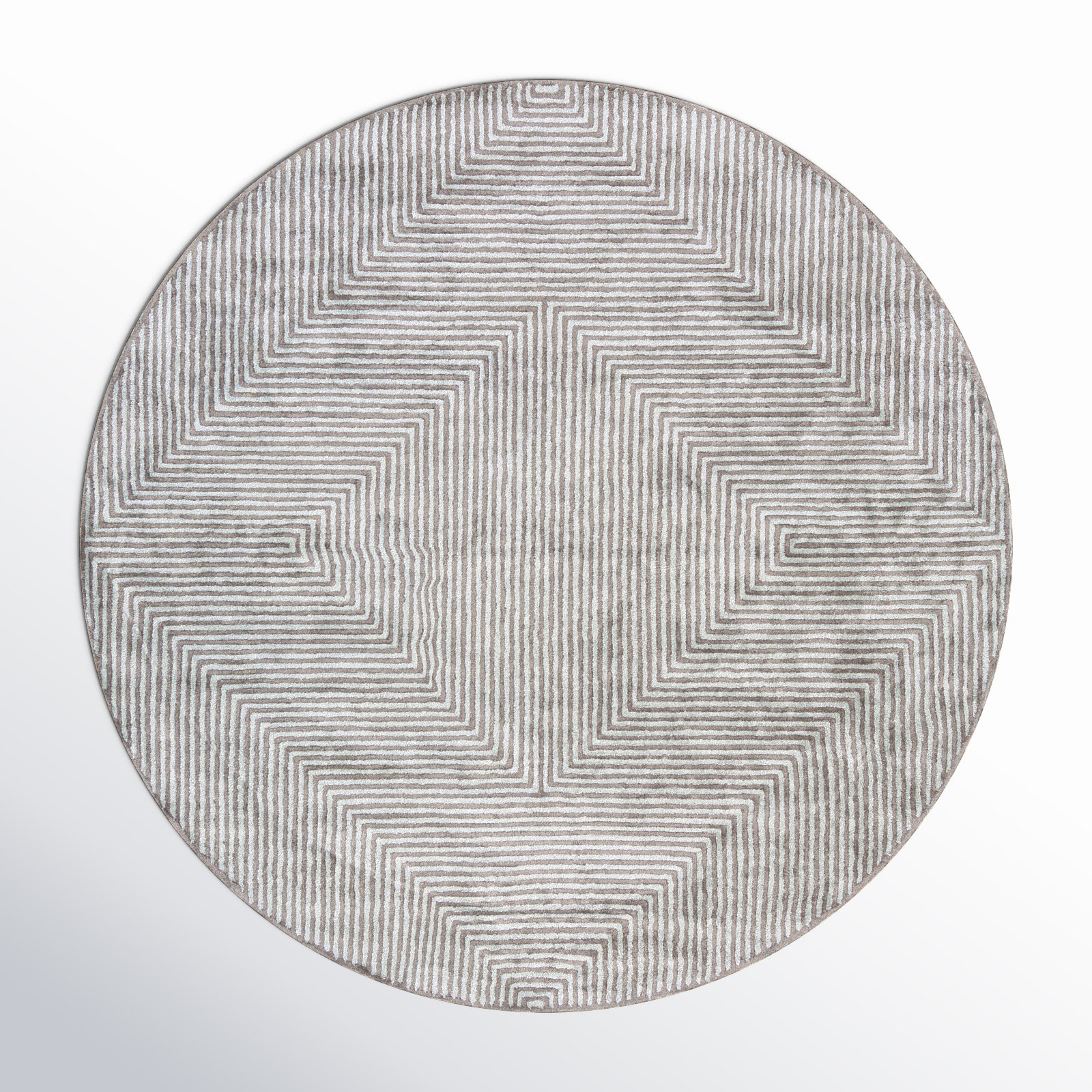 Balos Hand-Tufted Geometric Viscose Rug, Round 8'