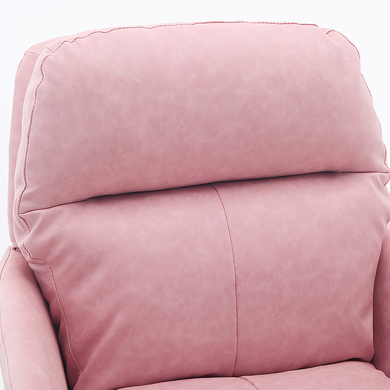 Cuir artificiel, similicuir, base noire, hauteur réglable, convient au bureau, à la chambre à coucher, à la coiffeuse et à d'autres environnements. Une chaise de bureau rose