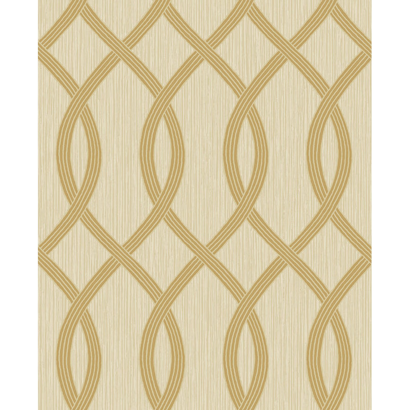  Papier peint géométrique non-encollé Designs, Kaki métallique / or