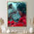 Toile avec cadre flottant or