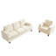  Ensemble de canapé de salon 2 pièces de 82 po de largeur pour petits espaces - Canapé modulaire avec tissu chenille, fauteuil convertible et coussins amovibles-807664015