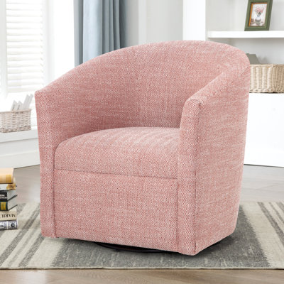 Fauteuil demi-tonneau pivotant au henné Lainey