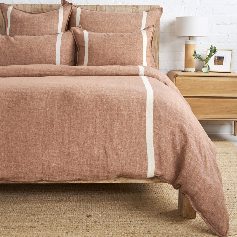 RORY Linen Lumbar Pillow Cover & Insert, Red